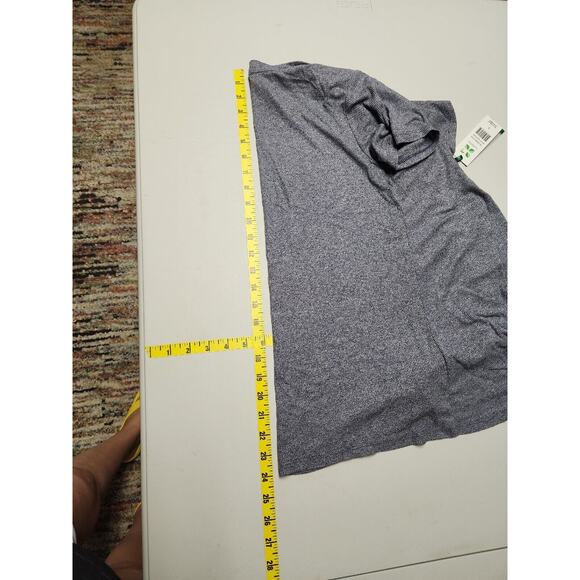 Green Tea Shirt Womens S Tie Twist Front Short Sleeve Blue Heather Ribbed - Picture 6 of 8